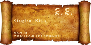 Riegler Rita névjegykártya